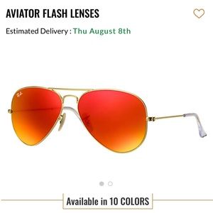 RayBan Orange Aviator Sunglasses